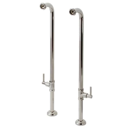 Aqua Vintage AE810S6DL Freestanding Tub Supply Line, Polished Nickel AE810S6DL